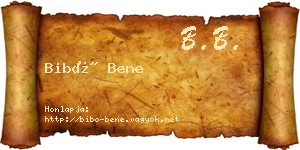Bibó Bene névjegykártya